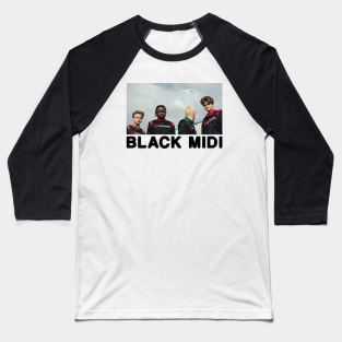 retro black midi Baseball T-Shirt